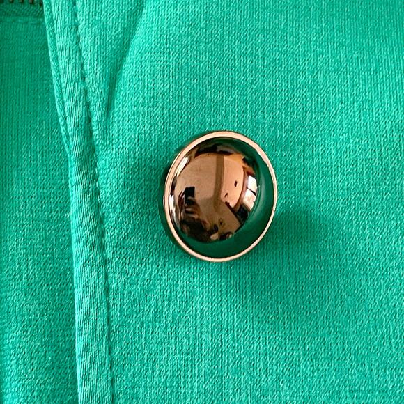 Anne Klein Jade Green Single Button Blazer Black Hardware Size 2 Business Career - Picture 7 of 11